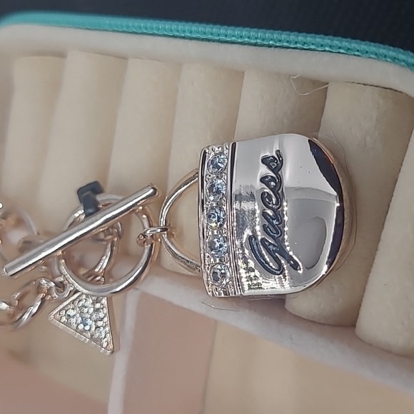 GUESS RoseGoldTone Charm Bracelet with Rhinestones - Picture 4 of 4